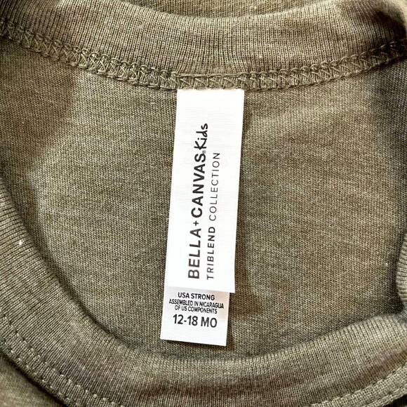 Bella Canvas Kids Infant Short Sleeve One Piece in Olive Green 12-18 Month - Picture 10 of 13